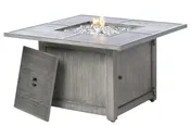 Alfresco Home Cheyenne 40 inch Square Gas Fire Pit Chat Table with Glacier Ice Firebeads