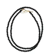 14K Yellow Gold Black Agate Necklace