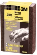 3M Sanding Sponge, 3-3/4 in L, 2-5/8 in W, Fine, Medium