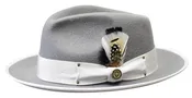 Bruno Capelo Men's Two-Tone Fedora Dress Hat Silver Size L LO-209