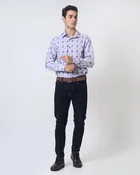 Quieti Modern Fit, Pink YD Jacquard Plaid, Long Sleeve Woven Shirt