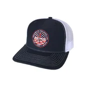 2 Tail US PVC Patch Trucker Hat N/W