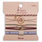 "Bloom" Maroon & Pink with Pressed Flowers Hair Tie Bracelets