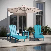 Sonora 3-Piece Adirondack Lounge Set with Side Table