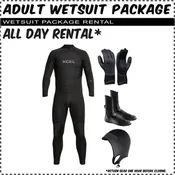 Adult Wetsuit Rental Package - Complete Kit