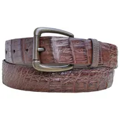 Caiman Crocodile Game Skin Belt - Brown