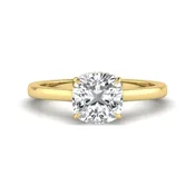 1.5 Carat Cushion Cut Hidden Halo Solitaire Lab Grown Diamond Engagement Ring