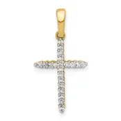 10K 1/6 carat Diamond Cross Pendant