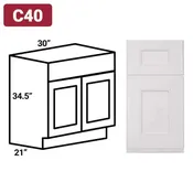 C40 Green Forest West Street – 30″ White Vanity
