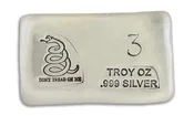 3 oz Silver Bar- Don't Tread On Me