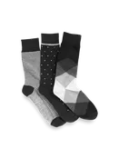 3 Pack Cotton Blend Sock - Black Multi