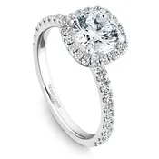 0.42 TCW NC White Gold Halo Semi-Mount Bridal