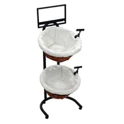 2-Tier Floor Display with 2 Round Willow Baskets and (Cloth)