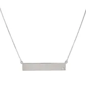 Adjustable Name Bar Necklace in Sterling Silver with Cubic Zirconia