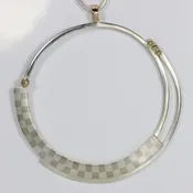 Mixed-metal Checkerboard Pendant