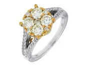 Yellow and White Diamond Ring