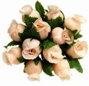 144 Miniature Poly Rose Silk Favor Flower Pick Wedding Shower - Peach