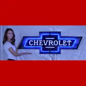 5 FOOT CHEVROLET BOWTIE NEON SIGN IN STEEL CAN – 9CHVBO