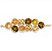 18K AMORFUS BRACELET (0844) - Yellow Light Citrine, Green Gold Quartz, Olive Quartz,Rutilated Quartz
