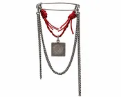 Sterling Silver Safety Pin - Square Medal Brooch