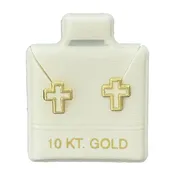 10KT Cross Stud Gold Earrings