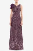 Asymmetrical Embroidered Dress with Bow