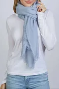 100% Mongolian Cashmere Scarf in Arctic Blue
