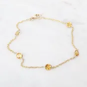14k Citrine Station Bracelet