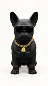 Black Bulldog Dog Speaker with Sunglasses