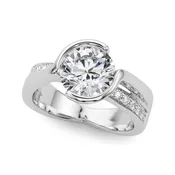 14K Bezel Engagement Ring