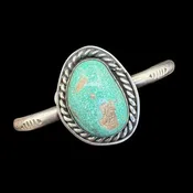1 Stone Turquoise Stacker Sterling Cuff - CMH294