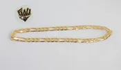 (1-0011) Gold Laminate - 5mm Figaro Link Anklet - 10" - BGF