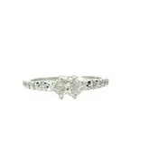 10K White Gold .56ct SI1 F Lab