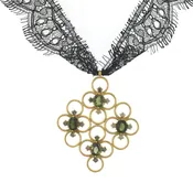 A Clover Cluster Pendant with Tourmaline + Diamonds