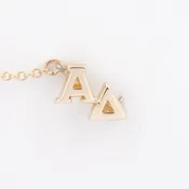 Double Greek Letter 10K Chapter Guard with Chain — Fourteen Karat Plus, Inc.