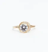 Crescent Diamond Ring