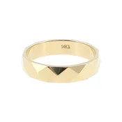 14K Yellow Gold Geometric Faceted Band