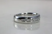 14k WHITE GOLD MENS BAND SOLID CHANNEL SET DIAMOND RING 7MM