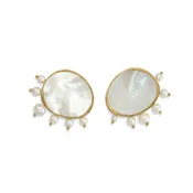 Amorphous Pearl Inlay Bead Earrings
