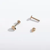 14k Gold PVD or Titanium Faceted Teardrop Flat Back Studs
