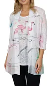 Impulse California Two Piece Flamingo Printed Cardigan Set