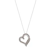 1.05 CT. T.W. Ladies Fancy Double Row & Polished Diamond Pendant