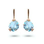 18K Amorfus Earrings (0957) - Blue Topaz / YG