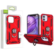 Airium Anti-Drop Hybrid Protector Case (with Ring Stand) for Apple iPhone 12 mini - Red / Black