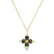 14K ROSE GOLD BLACK DIAMOND NECKLACE  #165-00348
