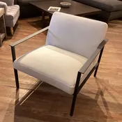 (1/2) White and Metal Sitting Chair