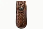 3D KNIFE SHEATH CLOSED BASKET WEAVE BROWN