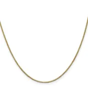14 Karat Yellow Gold 1mm 18 Inch Box Chain