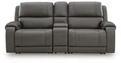 5Z - Pittson 3-Piece Power Reclining Sectional Loveseat with Console Leather