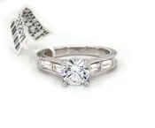 0.36 CTW Frederic Sage Side Baguette Diamond Semi Mount Ring In 14K